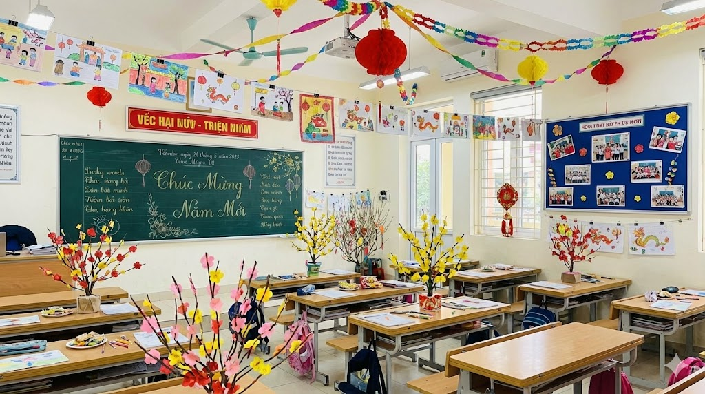 Trang trí tiệc Tất niên trường học – Vui tươi, an toàn & phù hợp học sinh