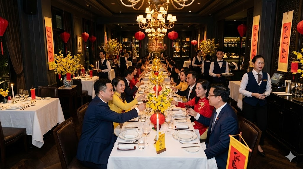 Trang trí tiệc Tất niên tại nhà hàng – Tinh tế, chuyên nghiệp & tiện lợi
