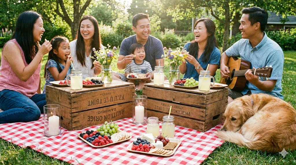 Trang trí tiệc Tất niên tại sân vườn – Sống xanh, thư giãn & gần gũi thiên nhiên