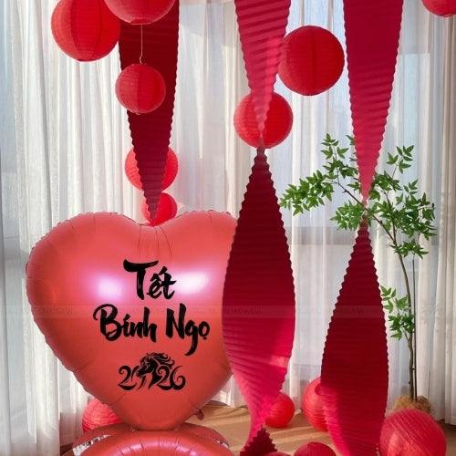 Bóng Nhôm Trang Trí Tết Bính Ngọ 2026 - Bóng nhôm Chúc mừng năm mới